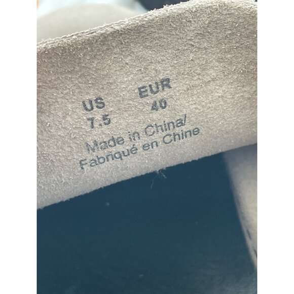 Frank & Oak Shoe Size 7.5 Round Toe Lace Up Suede Leather Taupe Black Streetwear - Picture 6 of 9